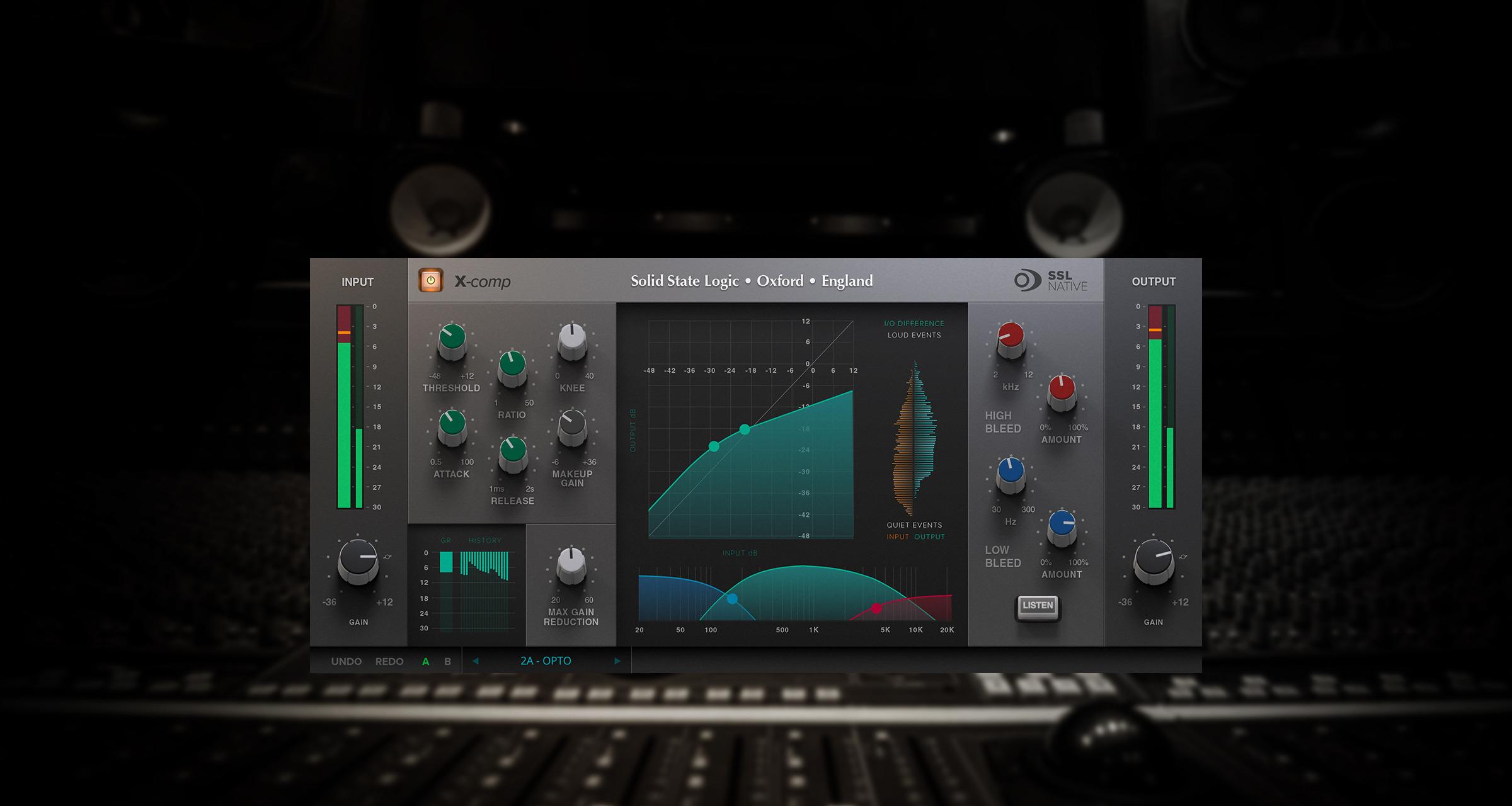 SSL Native X-Comp サイドチェインとメーターで判断できる